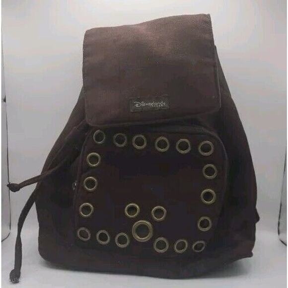 Disney‎ Parks Disneyland Resort Mini Backpack Faux Suede Brown 12" - Picture 1 of 16